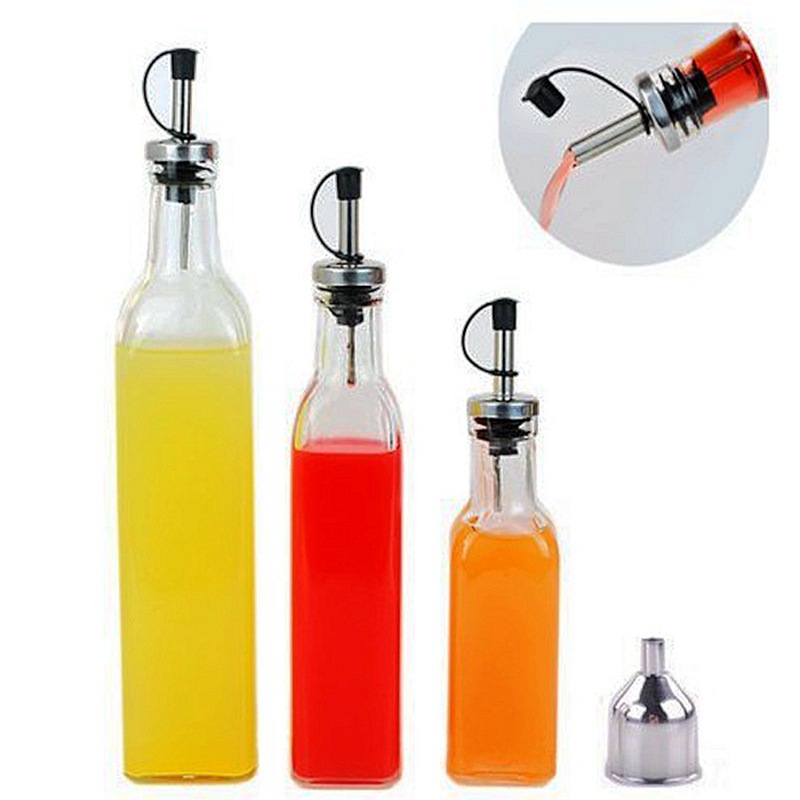 1000ml 500ml 250ml 烤花logo油瓶醋瓶 带分流器盖