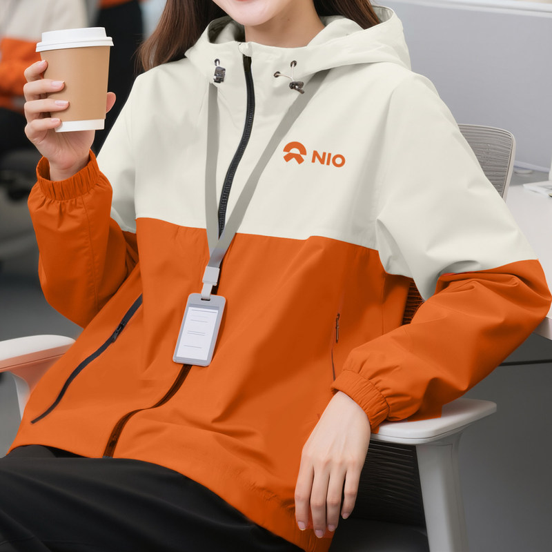 Hooded Workwear Jacket with Custom Logo for 4S Stores, Corporate Employees, and Groups, Windproof and Waterproof Workwear Jacket