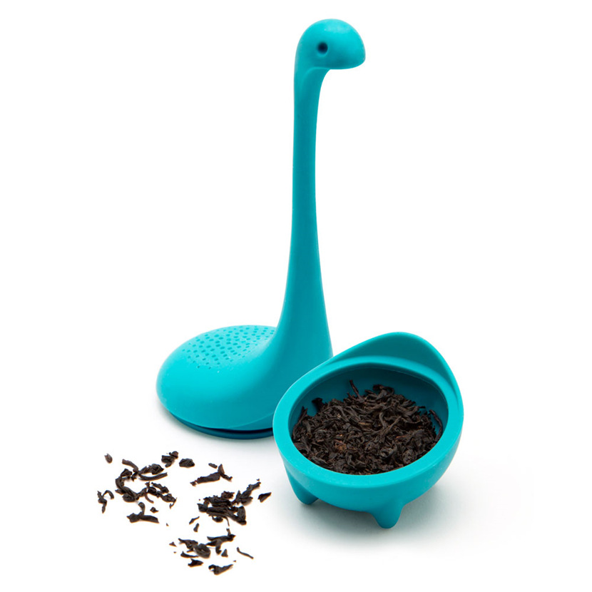 Piaoyi taza tetera agua monstruo colador de té fabricante de té de silicona nutria Amazon Venta caliente bonito lago monstruo juego de té