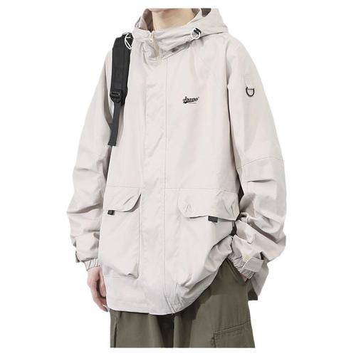 Japanese-style utility jacket for spring and autumn—American-style trendy brand, plus-size design, perfect for young adults; men's casual, edgy, and cool autumn outerwear.