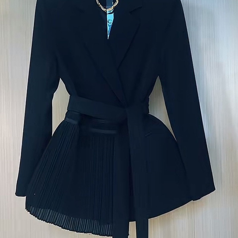 新品感轻奢气质西装外套女2025春季新款收腰系带休闲上衣时尚西服|undefined