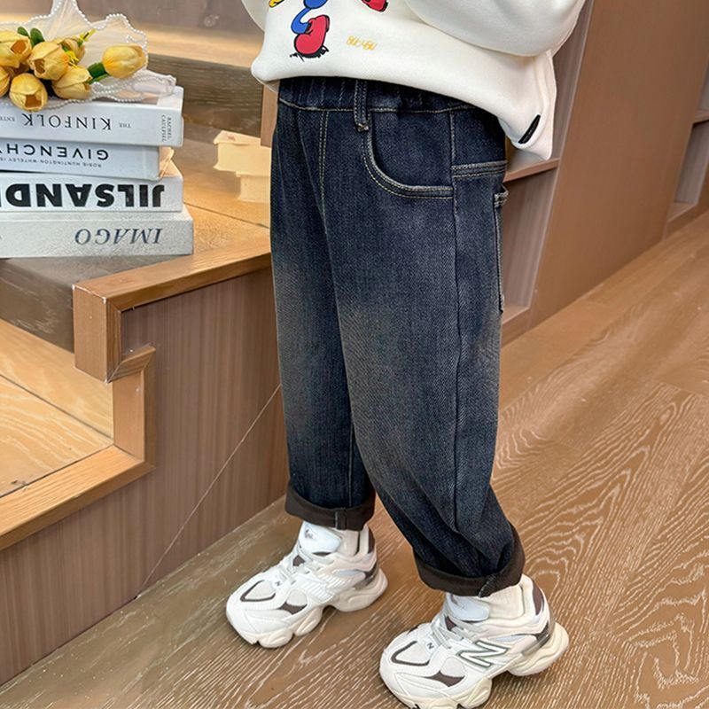 Niñas de cacho de invierno y cacho de aire extranjero jeans suaves para bebés gruesos pantalones de invierno para niños image 4