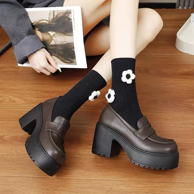 British Style Women's Leather Shoes Spring and Autumn 2026 New Model Trendy Thick-Soled Jk Uniform Shoes Versatile Chunky High-Heeled Loafers British Style Women's Leather Shoes Spring and Autumn 2026 New Model Trendy Thick-Soled Jk Uniform Shoes Versatile Chunky High-Heeled Loafers