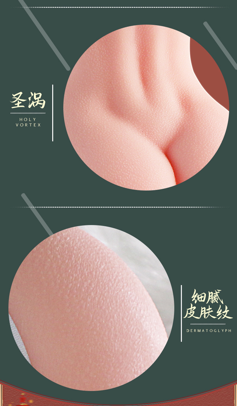 Jiuai Realistic Half-Body Male Masturbator with Vaginal and Buttocks Mold in TPE — detail image 6