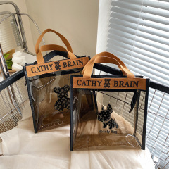 Factory-Approved Korean Bear New PVC Transparent Tote Capacity Makeup Bag Waterproof Shower Pouch Toothbrush Bag