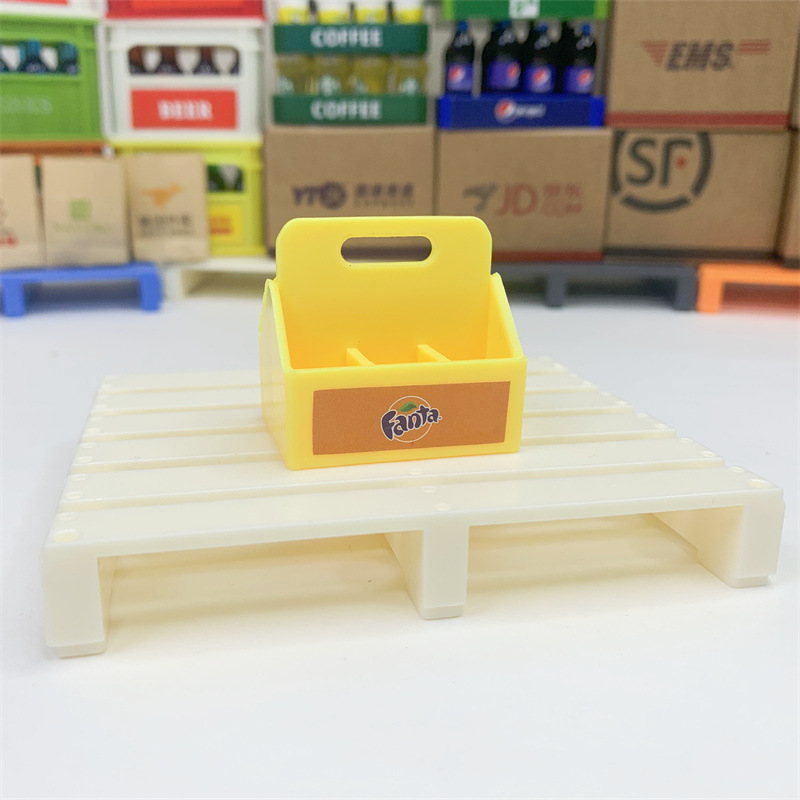 Doll House Mini Miniature Food Play Scene Supermarket Beverage Small Basket diy Play House Simulation Portable Basket Toy