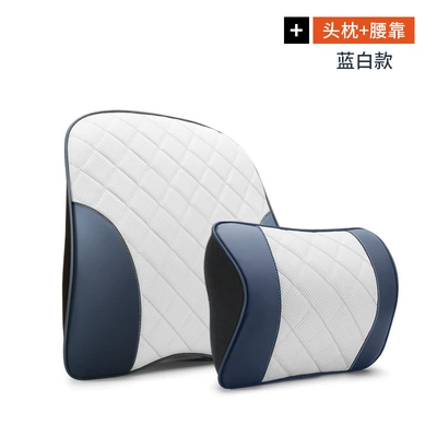 Headrest Tang Dmi, and Dolphin Sports Seats - byd-napa-new-memory-foam-headrest-lumbar-support-blue-and-white-set