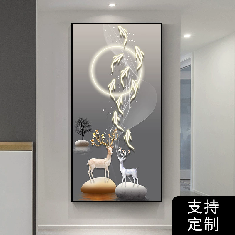 Self-adhesive modern three dimensional stickers on wall, light luxury style, 3D