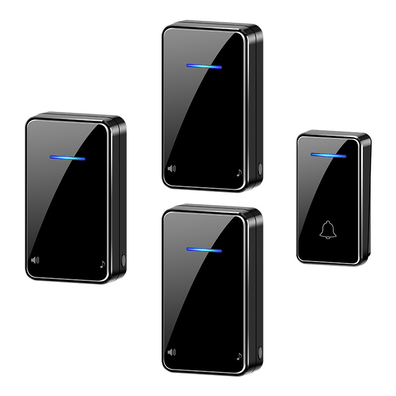 跨境一拖三自发电无线门铃插电家用远距离智能电子遥控老人呼叫器