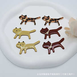 新款卡通可爱猫咪醋酸亚克力小众DIY手工小猫材料配饰饰品批发