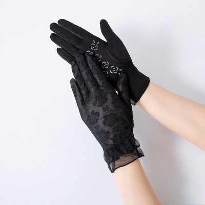 2021春夏新款防滑防晒花边蕾丝手套女复古新娘婚礼伴娘防紫外线|ru