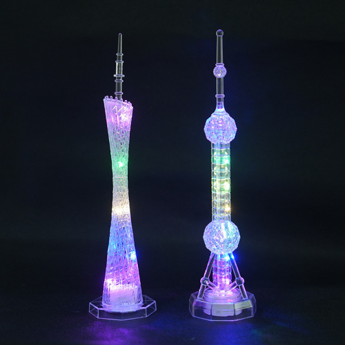 Landmark Building Dongfang Pearl Tower Light-up Creative Gift Guangzhou Tower Xiao Manjao Flash Light Ornament Memorial