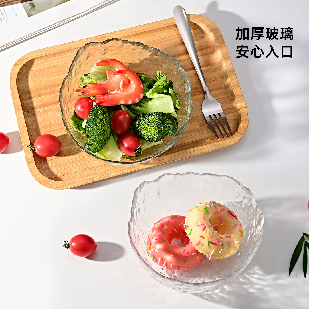 Red celebridad ligera de lujo plato de frutas secas de vidrio sala de estar mesa de té aperitivos plato de frutas doméstico ins ensalada tazón nuevo