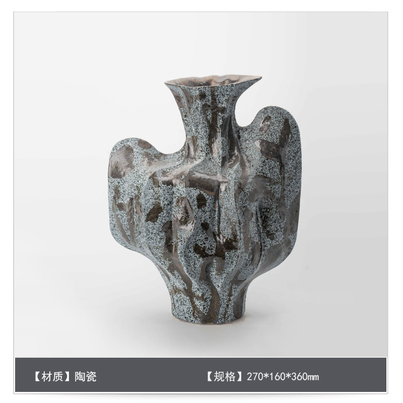 中世スタイルのセラミックフラワー花瓶装飾アートB&Bモデルルームゲストテーブルハイエンドフラワーアレンジメント装飾|undefined