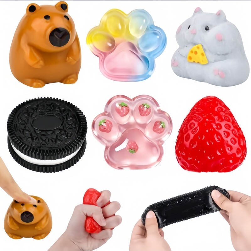 Cross-border best-selling combination set: cute stress-relief toys, slow-rebound cat paw, banana, and strawberry stress-relief gadgets Cross-border best-selling combination set: cute stress-relief toys, slow-rebound cat paw, banana, and strawberry stress-relief gadgets