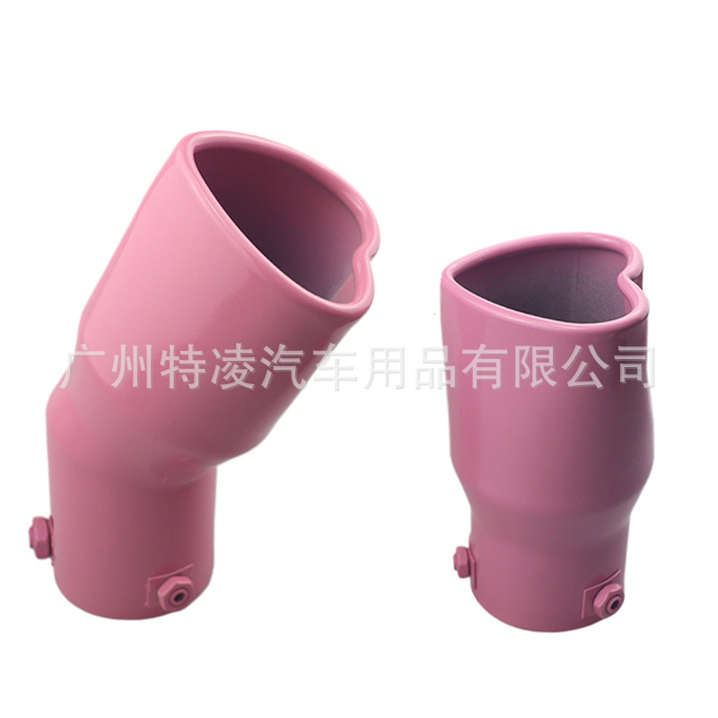 63mm car tail throat single out heart-shaped style exhaust nozzle stainless steel rear air nozzle muffler tail pipe tail throat