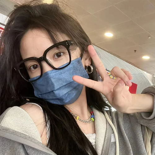 Black frame glasses myopia plain frame gm anti-radiation and anti-blue light glasses for women fashion eye frame flat glasses for men