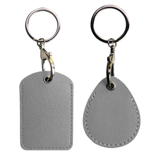 Leather water drop small keychain card holder protective case square elevator card holder Instagram community access card holder