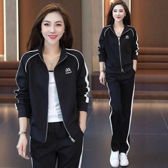 休闲运动服套装女2025年秋季新款时尚减龄修身卫衣阔腿裤两件套