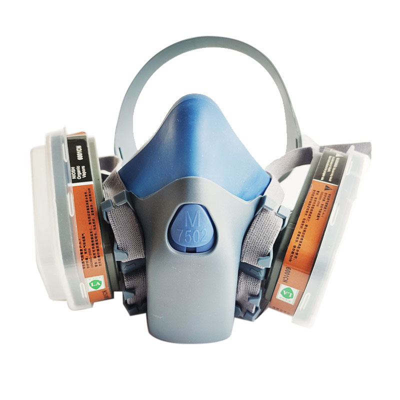 7502 Máscara de gas de silicona a prueba de polvo media máscara de gas pintura en aerosol decoración pesticidas químicos soldadura máscara de gas al por mayor