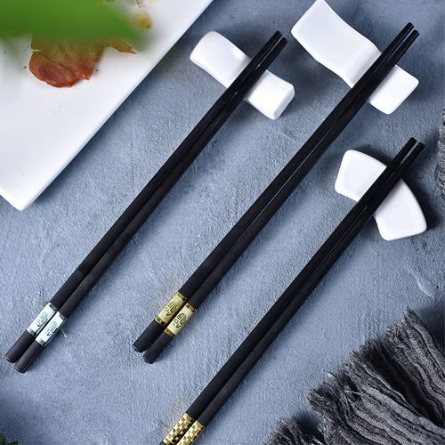 Japanese chopsticks for household use natural bamboo 304 stainless steel anti-slip alloy anti-mildew chicken wing wood solid wood China