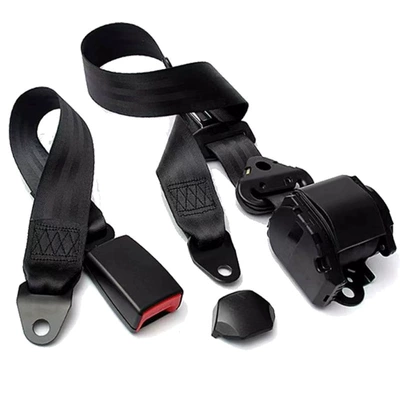 Rear Safety Belt X, Car seat belt - plastic-coated-k3-retractor-45cm-fully-enclosed-webbing-base