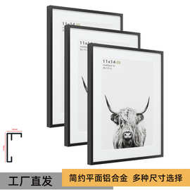 跨境直供铝合金装饰画挂墙金属相框批发画框线条海报油画外框证书