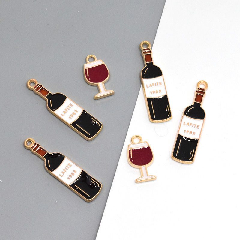 8g Weight Pendant Jewelry Making Type DIY Jewelry Accessories, Earrings, Keychain, Necklace Classification 10 Pieces Quantity Alloy Material Bottle, Wine Glass, Wine Bottle Pattern Simple Style, Classic Style Style Enamel, Stoving Varnish, Stoving Varnish Craft 10 Pieces Alloy Bottle Wine Glass Wine Bottle Pendant DIY Jewelry Accessories Earrings Keychain 3