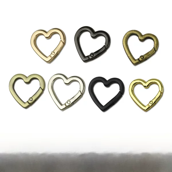 Metal opening love spring ring hanging galvanized alloy bag belt connection buckle luggage hardware accessories spring buckle