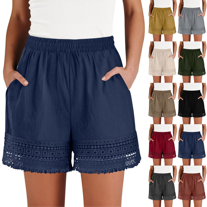 2026 Amazon Independent Site Wish Cross-Border Summer New Style Women's Casual Lace Shorts