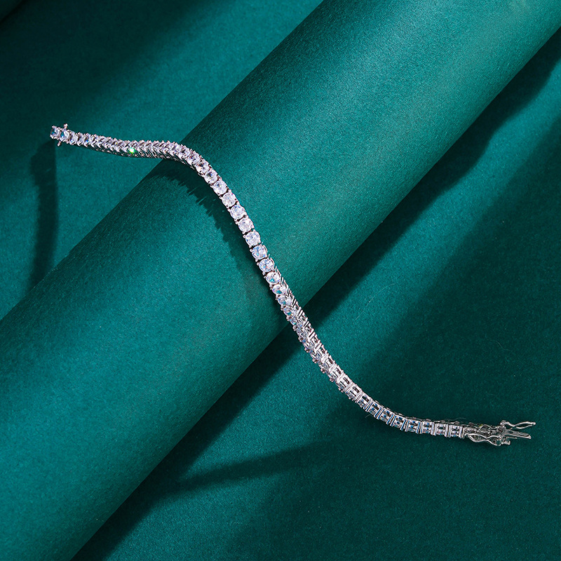 S925 plata esterlina zircón pulsera de diamante de alto nivel INS nicho de diseño de lujo sensación de ultra-flash joyas de diamantes