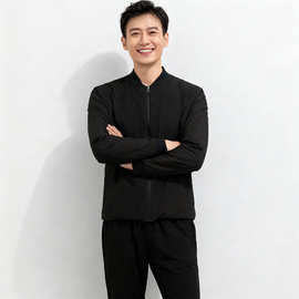 军旭男女同款冬季抗静电双面简约休闲户外时尚运动棉衣棉裤套装