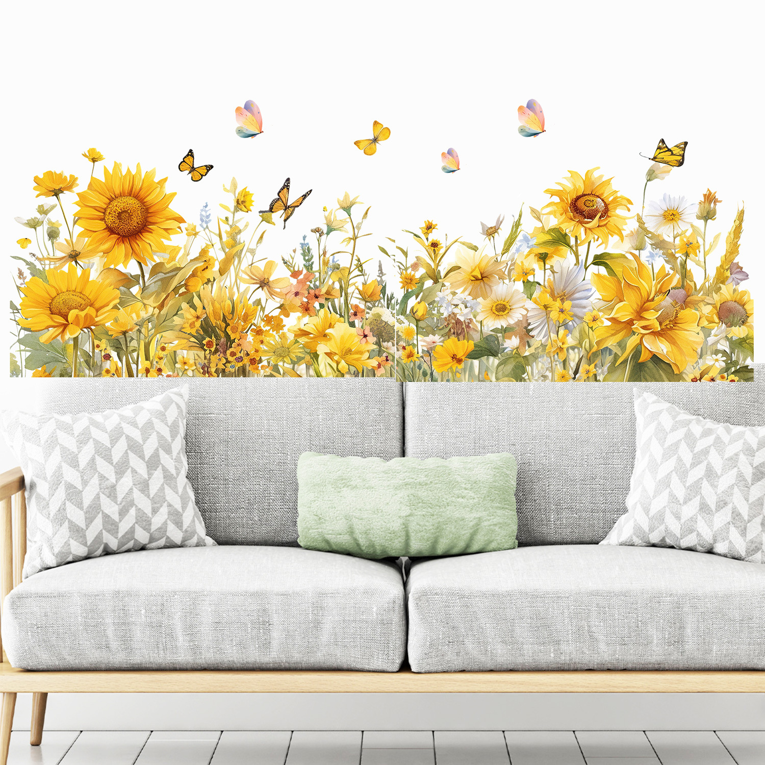 comercio exterior transfronterizo girasol decoración de fondo pared autoadhesiva casa dormitorio diy línea de esquina decoración pegatinas