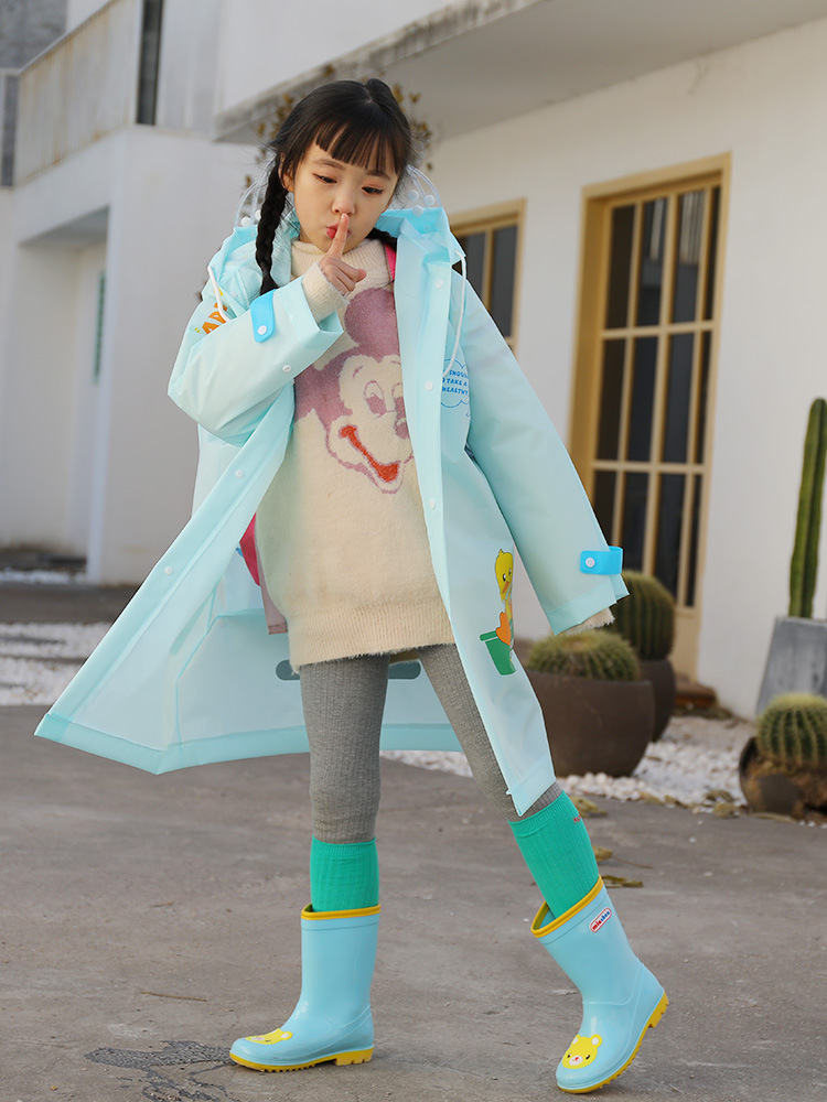 EVA俏皮可爱小黄鸭背包款儿童雨衣 环保面料 防水透气 儿童雨披|ms