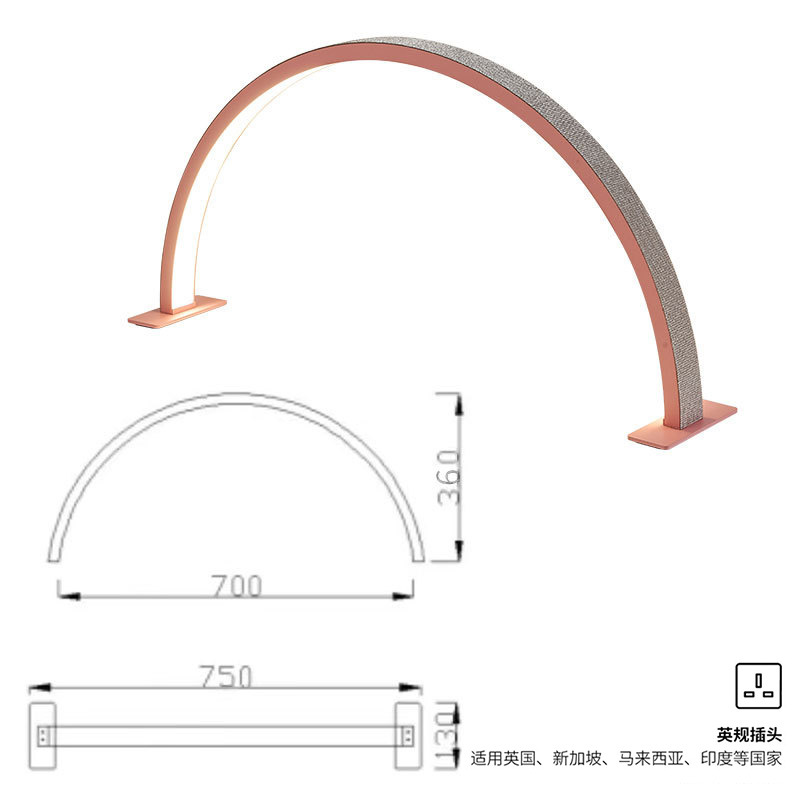 Nuevo medio mes de manicura lámpara LED protector de ojos manicura pestañas bordado lámpara de brillo de salón de belleza especial lámpara de horneado lámpara transfronteriza