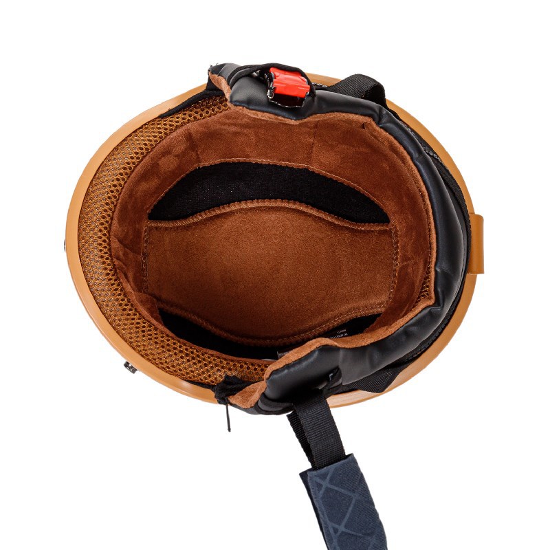 Vintage pusķivere ar malu ar noņemamu motocikla ķiveri ar priekšautiņu Elektriskā veloķivere Halewind_voghion.com