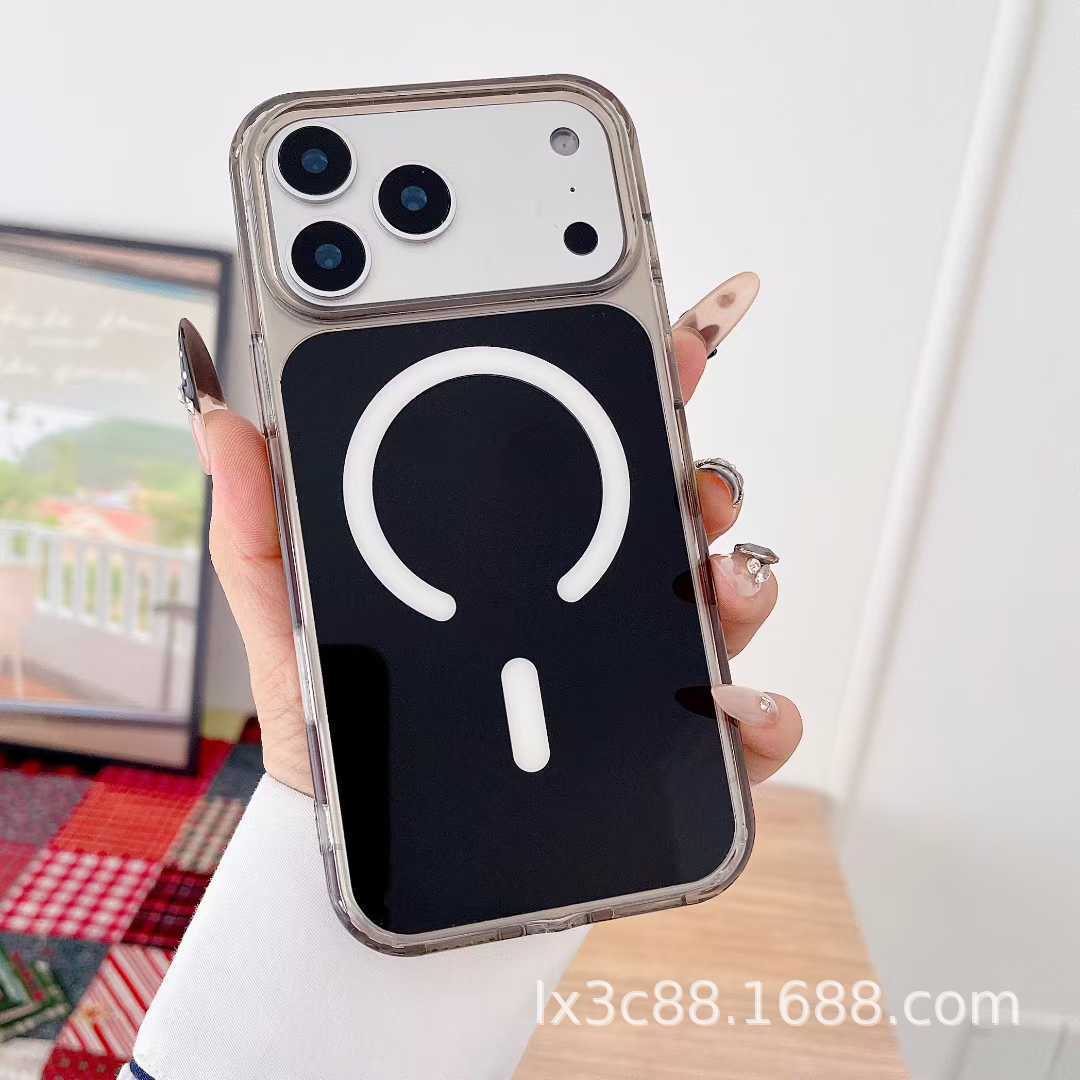 适用三星S23/24/25UltraA35/06/07/1626彩晶透明亚克力磁吸手机壳