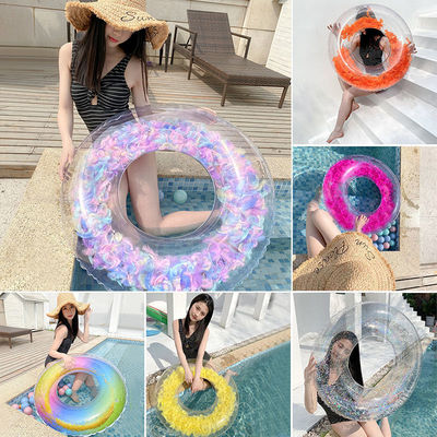 Swim ring Swimming ring adult thickening Armpit circle men and women children transparent Feather inflation Adult Life buoy