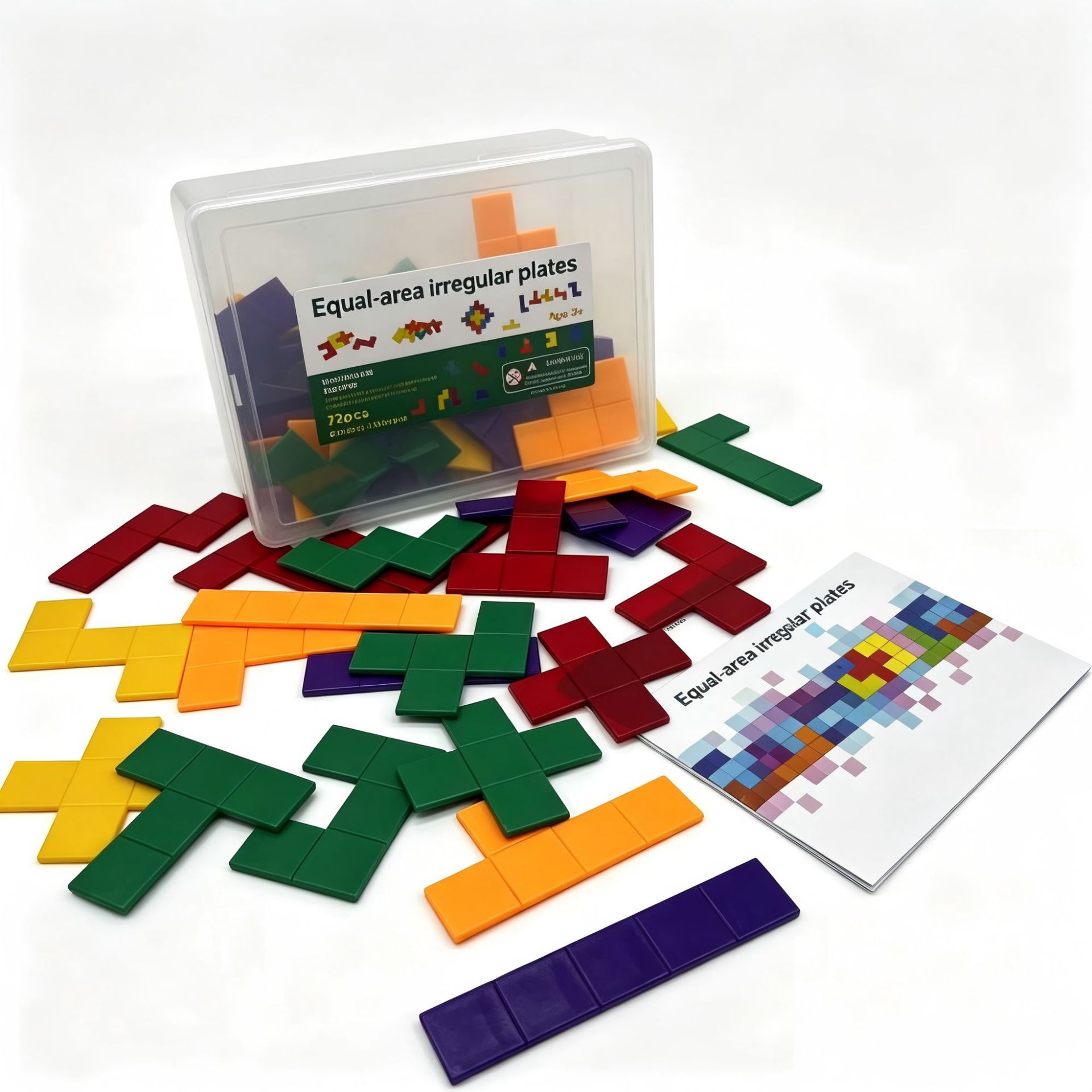 Tangram Tetris Equal Area Irregular Shape Board Five-Piece Geometric Puzzle Children's Toy Math Educational Tool