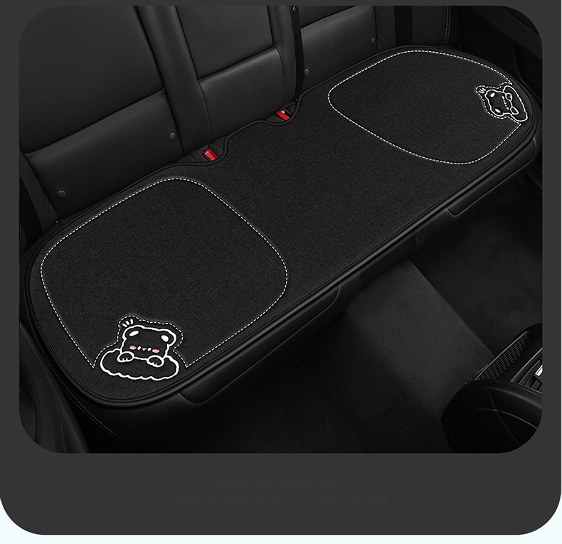Car Seat Cushion, Suitable for All Seasons, Linen Seat Cushion Three-Piece Set, Rear Single-Piece Cushion, Car Interior Cushion, Wholesale Cross-Border