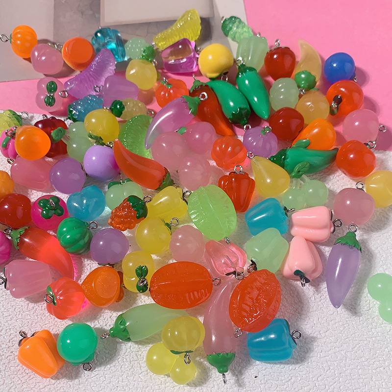 Frutas y verduras resina acrílica diy acrílica