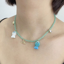 欧美新款波西米亚沙滩度假项链女时尚贝壳海星海螺米珠串珠锁骨链