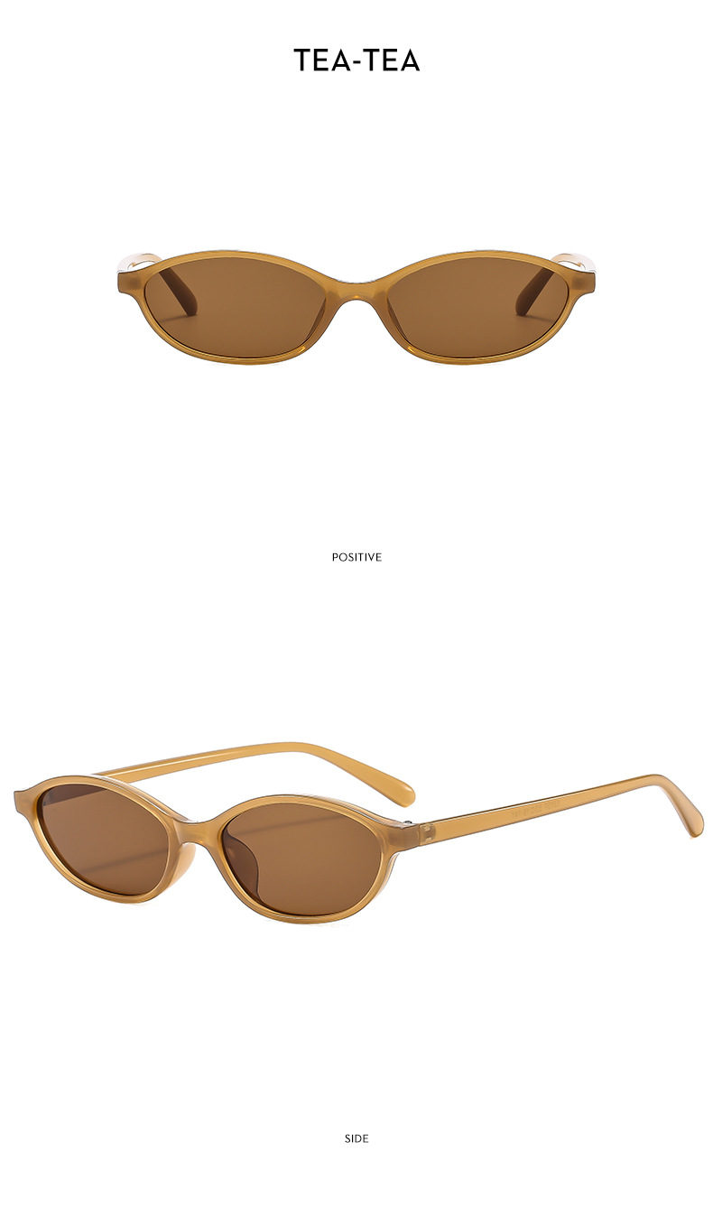 Solid Color Pattern Streetwear Solid Color Ac UV400 Protection Oval Frame Full Frame Women's Sunglasses