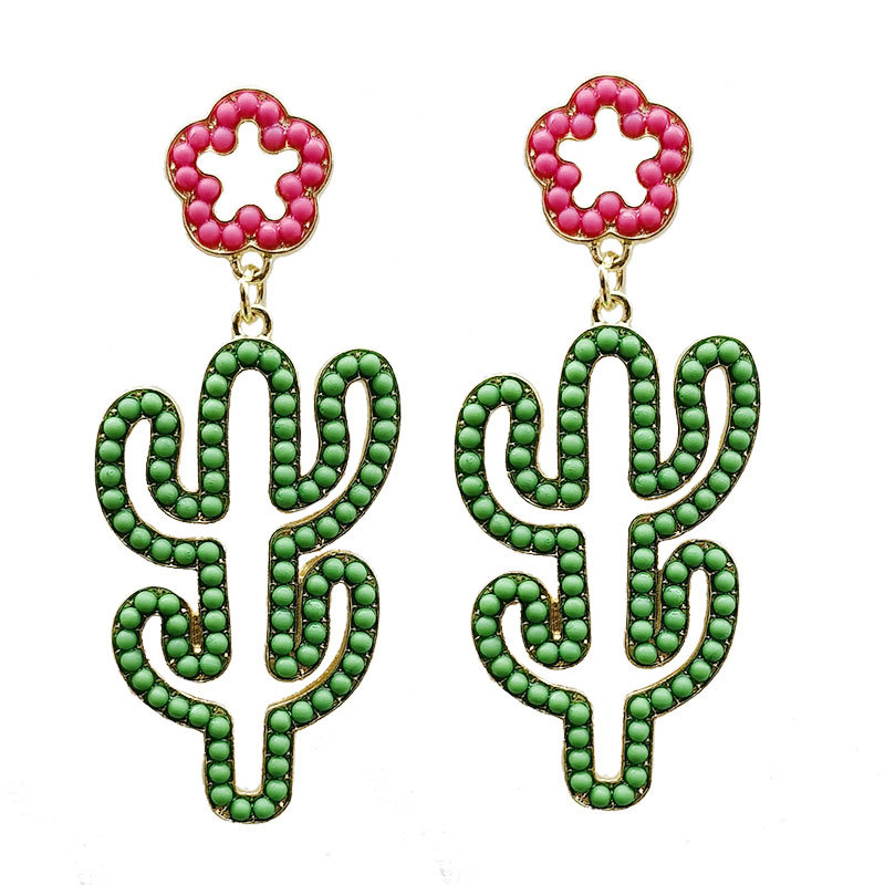 Fashion Fruit Beaded Alloy Plating Women's Drop Earrings 1 Pair display picture 2