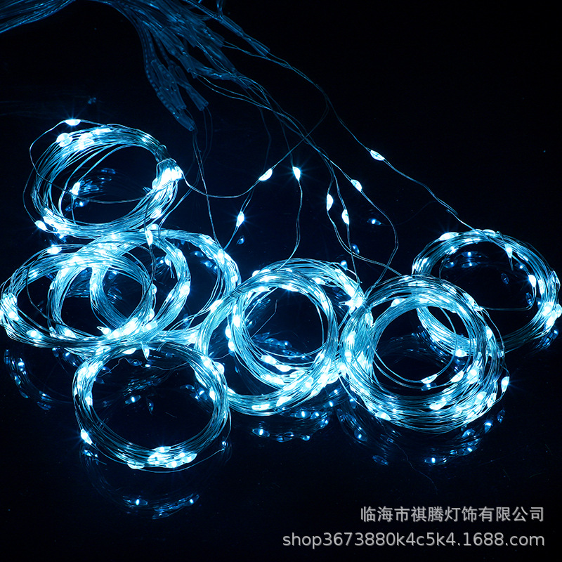 Nuevo Amazon venta caliente lámpara de cortina de cobre ocho funciones USB control remoto Navidad habitación decoración de vacaciones lámpara red de pesca