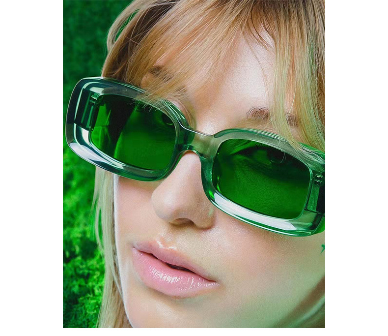 Unisex Fashion Solid Color Ac Square Full Frame Sunglasses display picture 2