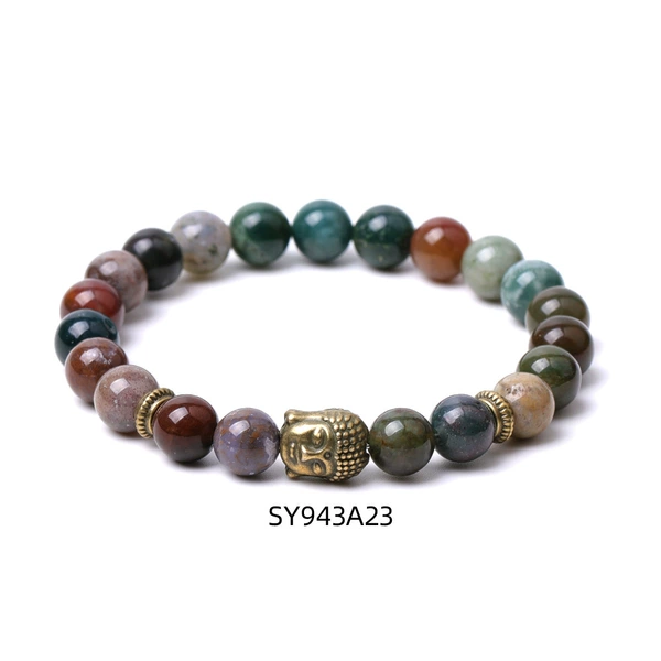 Agate bronze bracelet, India, 8mm