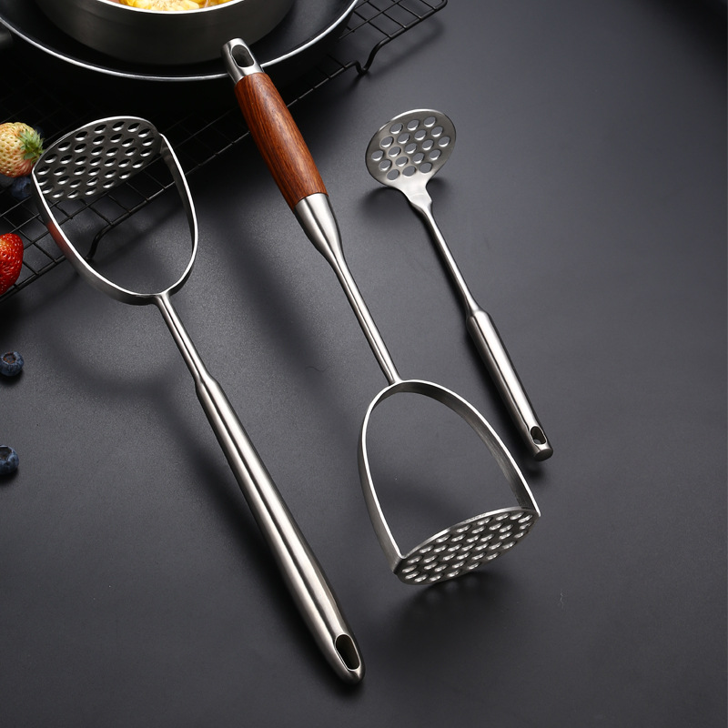 304 Manual Potato Masher, Pumpkin and Sweet Potato Masher, Baby Food Masher, Multifunctional Masher, Garlic Peeler
