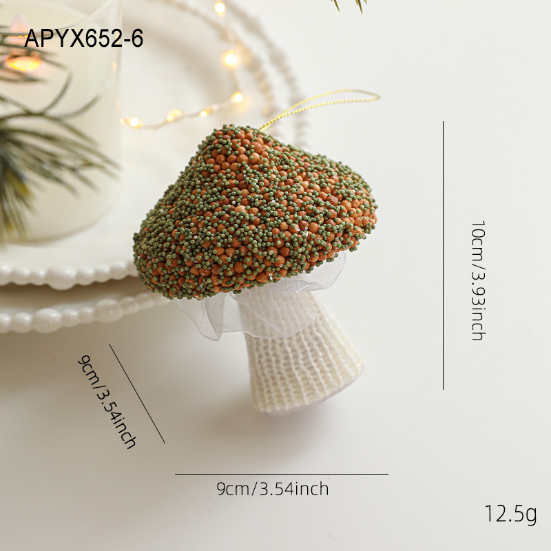 Nuevos productos transfronterizos de 8CM bolas de Navidad polvo adhesivo bolas de espuma de hongos colgante de espuma de bolas de Navidad decoración de árbol de Navidad