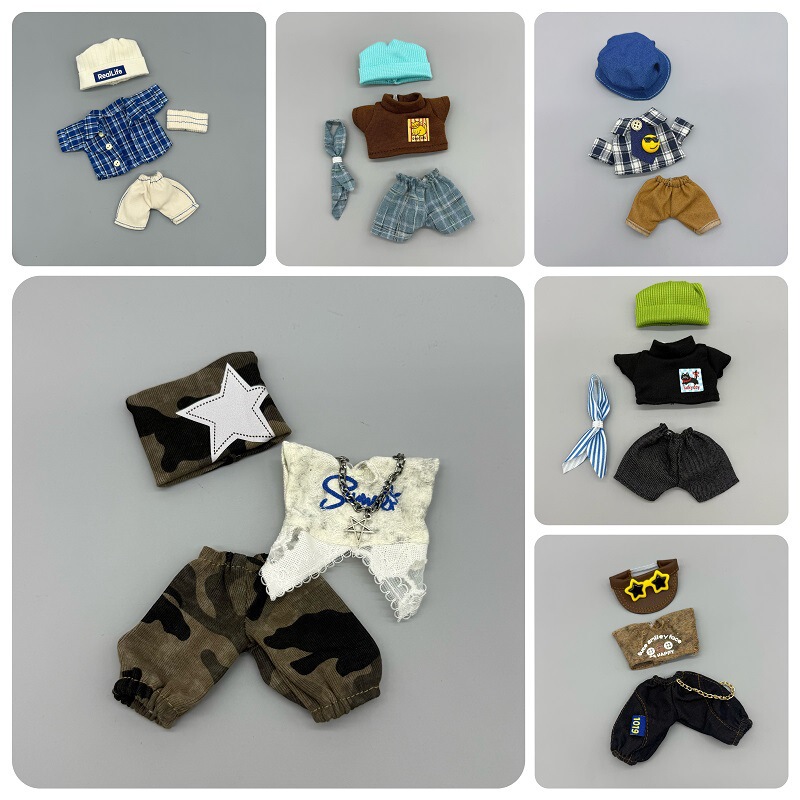 Wholesale 16-17 cm Bjd Doll Clothes 8/12 Scale Doll Outfits 14cm Mia Little Potato Dress-Up Male Doll Outfit Set